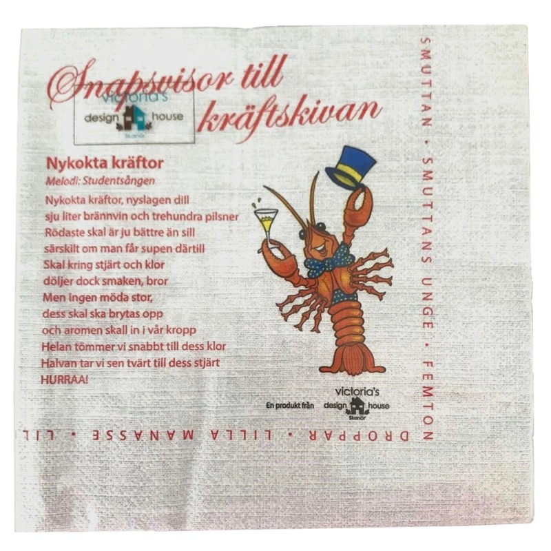 Servetter Kräftskiva Snapsvisor