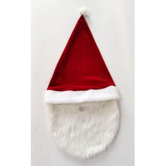 Tomteluva med skägg Röd/Vit 64x30 cm tomteskägg
