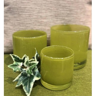 Ljushållare Grön Glas 12x12 cm