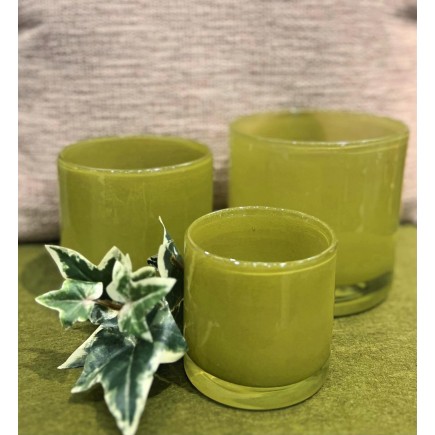 Ljushållare Grön Glas 12x12 cm