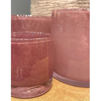 Ljushållare Mörkrosa Glas 12x12 cm