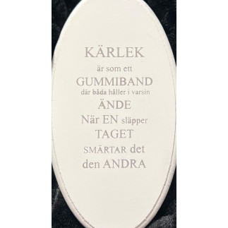 Skylt Kärlek Vit 15x8 cm