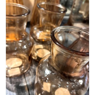 Vas Beige Glas 18 cm