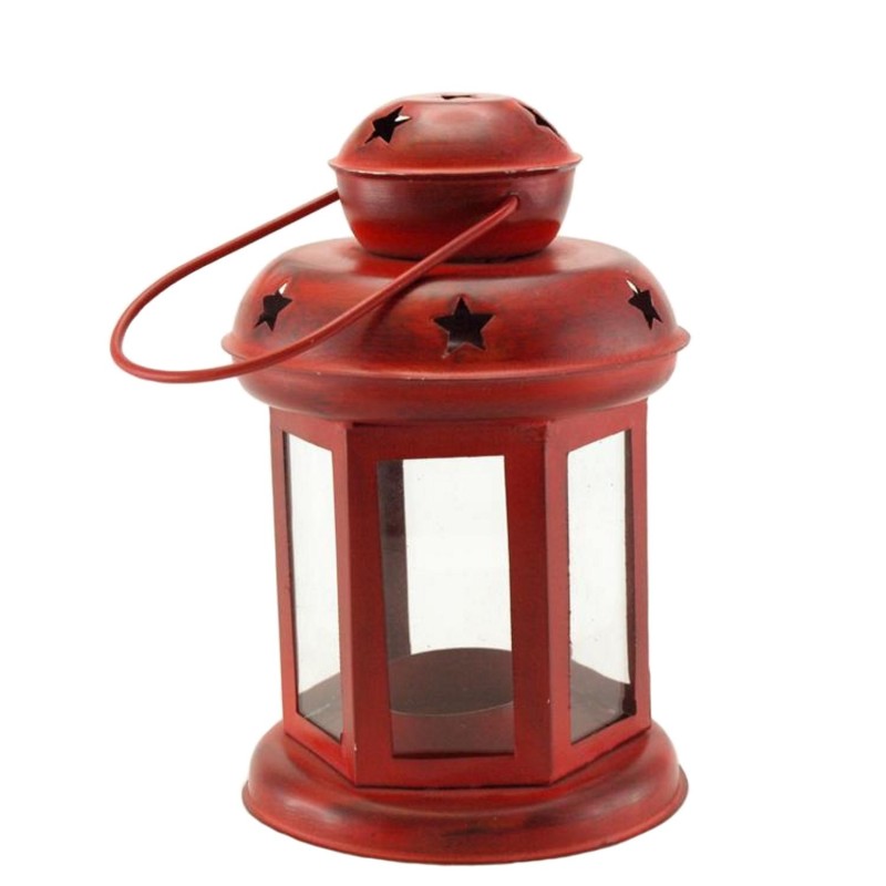Lykta Röd Metall 15 cm Lykta Röd Metall 15 cm