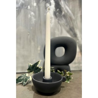 Ljusstake Keramik Grå 13 cm