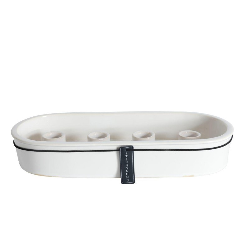 Adventsljusstake Vit Keramik 33x13 cm 2:sortering Adventsljusstake Vit Keramik 33x13 cm 2:sortering