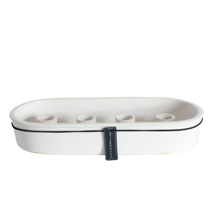Adventsljusstake Vit Keramik 33x13 cm