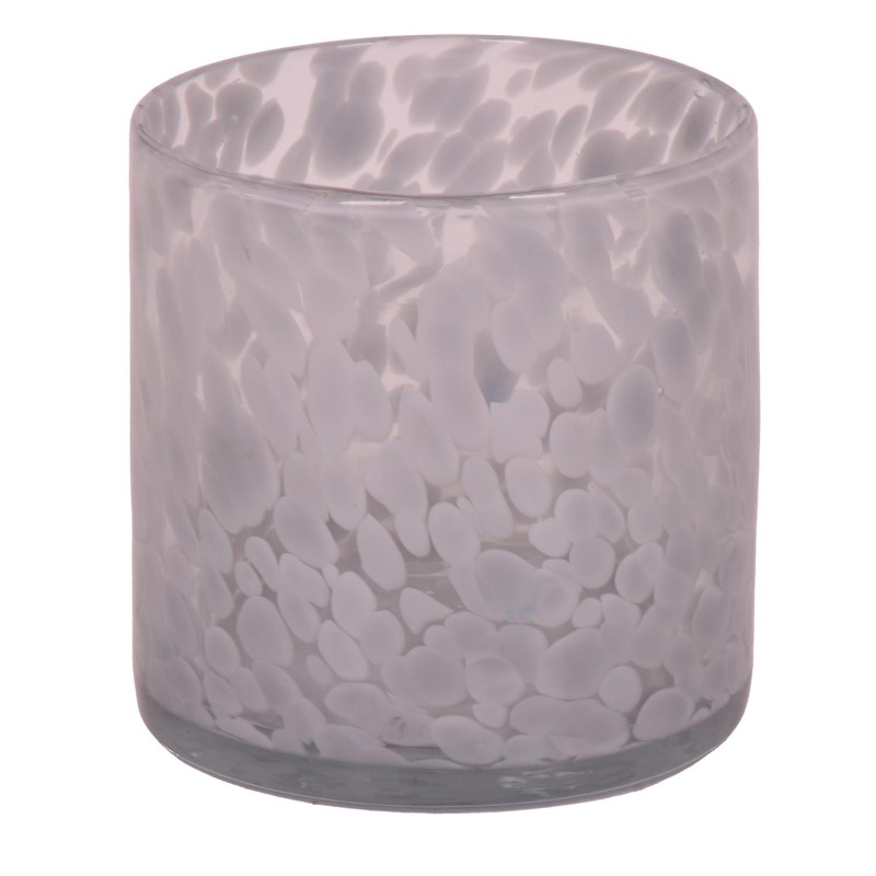 Ljushållare Grå Mönstrad Glas 12x12 cm Ljushållare Grå Mönstrad Glas 12x12 cm