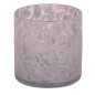Ljushållare Grå Mönstrat Glas 10x10 cm Ljushållare Grå Mönstrat Glas 10x10 cm