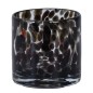 Ljushållare Grå/Svart Mönstrad Glas 12x12 cm Ljushållare Grå/Svart Mönstrad Glas 12x12 cm