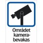Stickers Området Kamera bevakas Larm A4 Stickers Området Kamera bevakas Larm A4