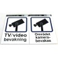 Stickers Området Kamera bevakas Larm A4 Stickers Området Kamera bevakas Larm A4