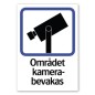 Stickers Området Kamera bevakas Larm A4 Stickers Området Kamera bevakas Larm A4