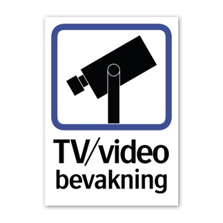 Stickers TV/Videobevakning A4