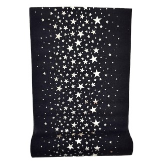 Duk på rulle Löpare Svart/Silver 28 cm x 3 m