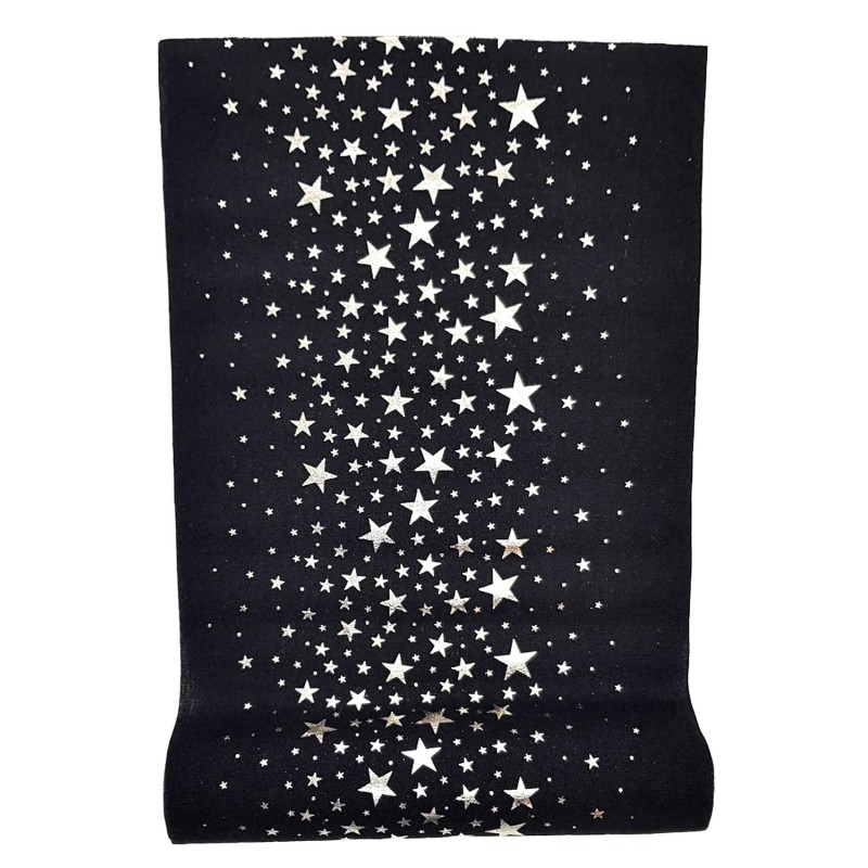 Duk på rulle Löpare Svart/Silver 28 cm x 3 m