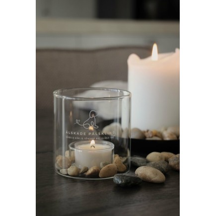 Majas Cottage Lykta Pälskling Glas 8x8 cm