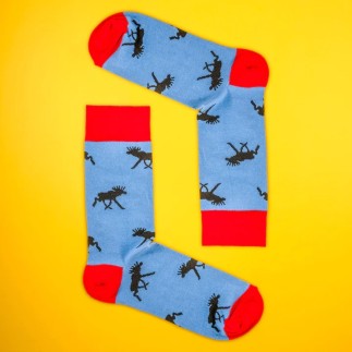 Strumpor Älg Blå stl 36-40