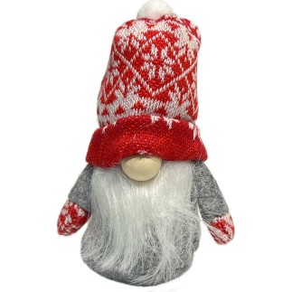 Tomte Luva Röd/Vit mönstrad 13 cm