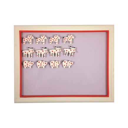 Magnet Jul Trä Häst Gris Älg