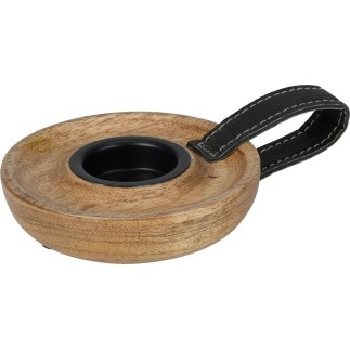 Lykta Ljushållare Trä/Glas Värmeljus 11 cm