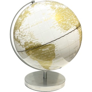 Jordglob med belysning 31 cm Vit