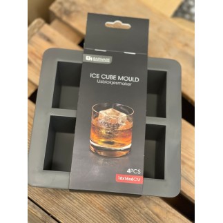 Iskub Stor 4-fack Grå fyrkant 16x16x6 cm