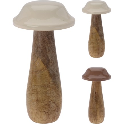 Svamp Brun Dekoration Trä 10x20 cm