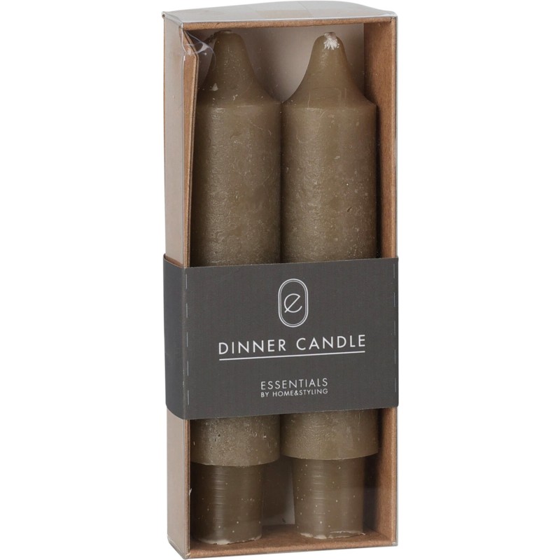 Ljus 2-pack Olivgröna 3x15 cm Ljus 2-pack Olivgröna 3x15 cm