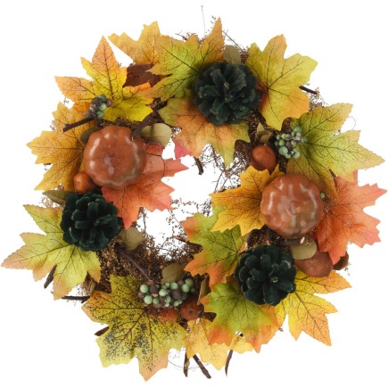 Krans Halloween Höst Orange 34 cm