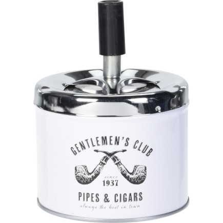 Askfat Snurr Pipor Dam Herr Metall Vit
