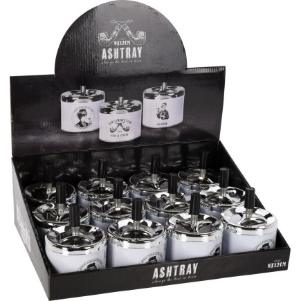 Askfat Snurr Pipor Dam Herr Metall Vit