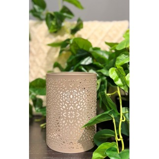 Ljushållare Bågar Ringar Mönstrad Metall Taupe 18 cm